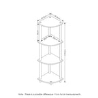 Furinno Scaffale angolare a 4 ripiani multiuso, mensola da bagno, Espresso/Nero