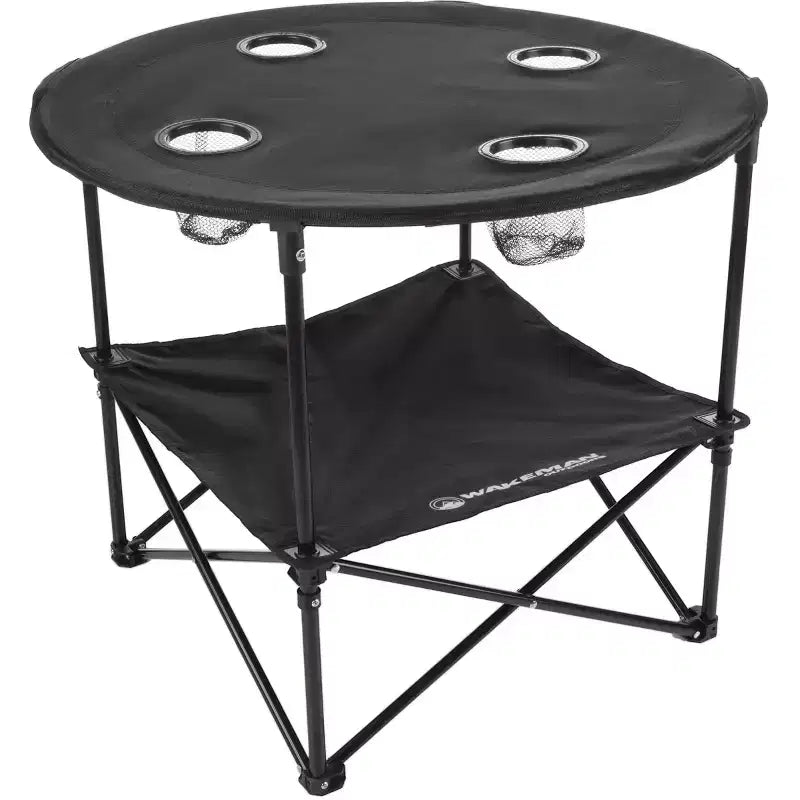 Tavolo Pieghevole da Campeggio Wakeman Outdoors, Nero