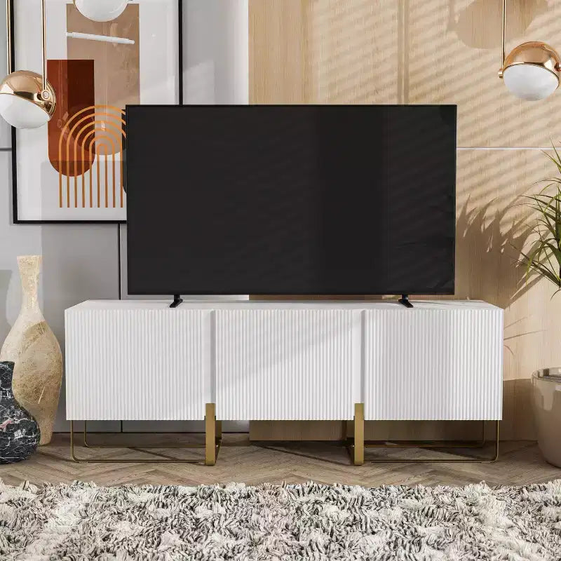 24/7 Shop At Home Mobile TV Forast Moderno a 3 Ante Contenitore per TV fino a 65 pollici
