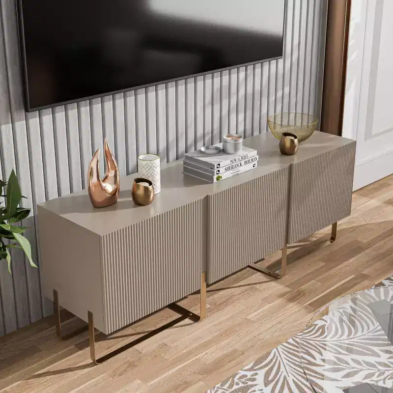 24/7 Shop At Home Mobile TV Forast Moderno a 3 Ante Contenitore per TV fino a 65 pollici