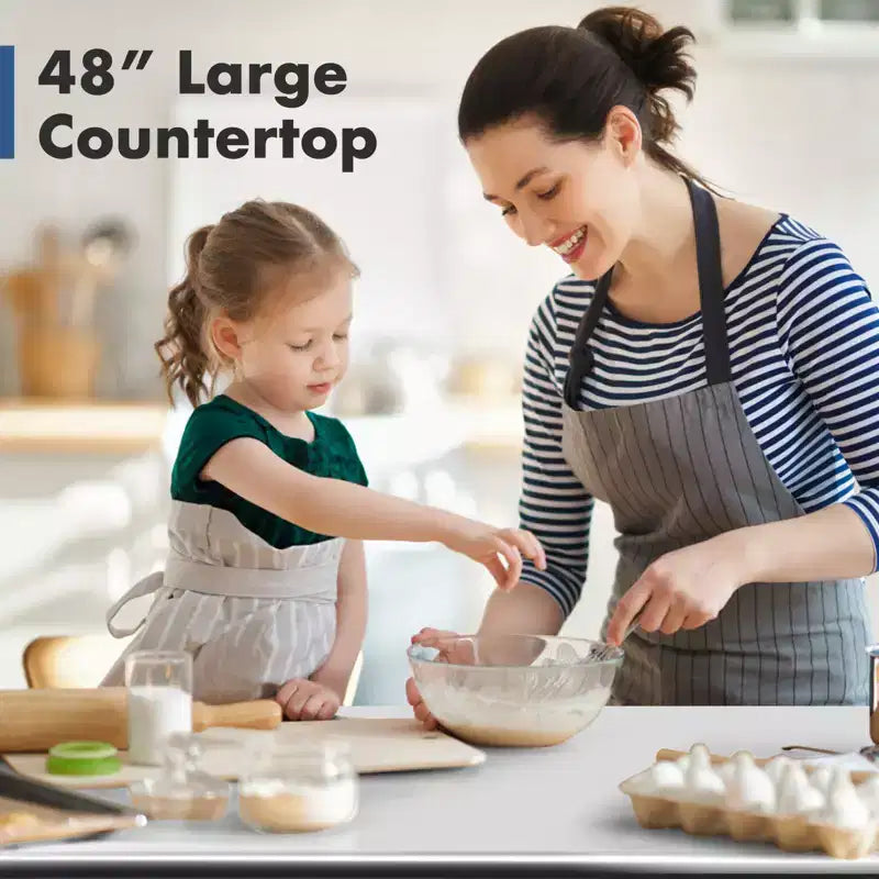 Tavolo da cucina commerciale Costway 30 x 48, in acciaio inox, per la preparazione di alimenti e da lavoro, colore argento