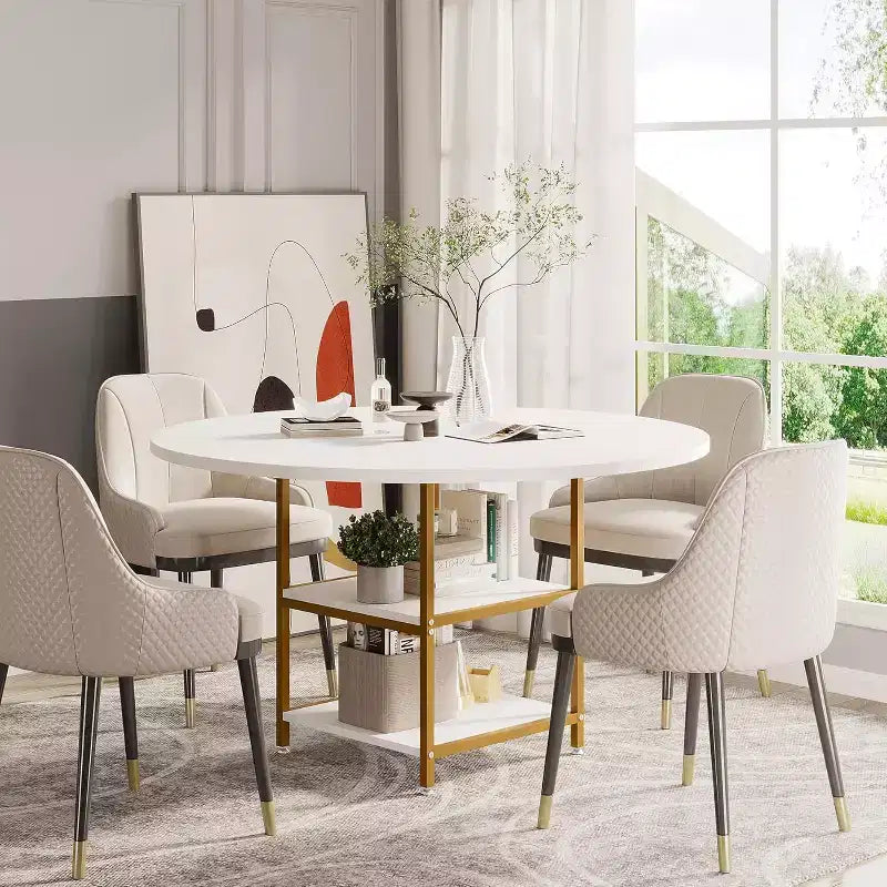 Tavolo da pranzo rotondo Lantine da 47 pollici per 4 persone