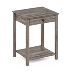 Tavolino d'appoggio Furinno Mid-Century con cassetto e ripiano aperto, rovere rustico