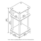 Furinno Tavolino Laterale da Divano Reversibile a 3 Ripiani con Scaffale Aperto, Noce