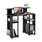 Furinno Scrivania per Computer dal Design Semplice, Postazione di Lavoro per Ufficio Domestico, Scrivania da Studio, Libreria Aperta con Supporto per CPU, Noce