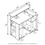 Furinno Scrivania per Computer dal Design Semplice, Postazione di Lavoro per Ufficio Domestico, Scrivania da Studio, Libreria Aperta con Supporto per CPU, Noce
