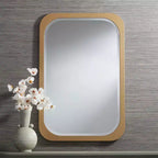 Noble Park Devonshire Specchio da Parete Rettangolare con Bordo Smussato, con Cornice Dorata, 71 cm di Larghezza, per Bagno, Camera da Letto, Soggiorno