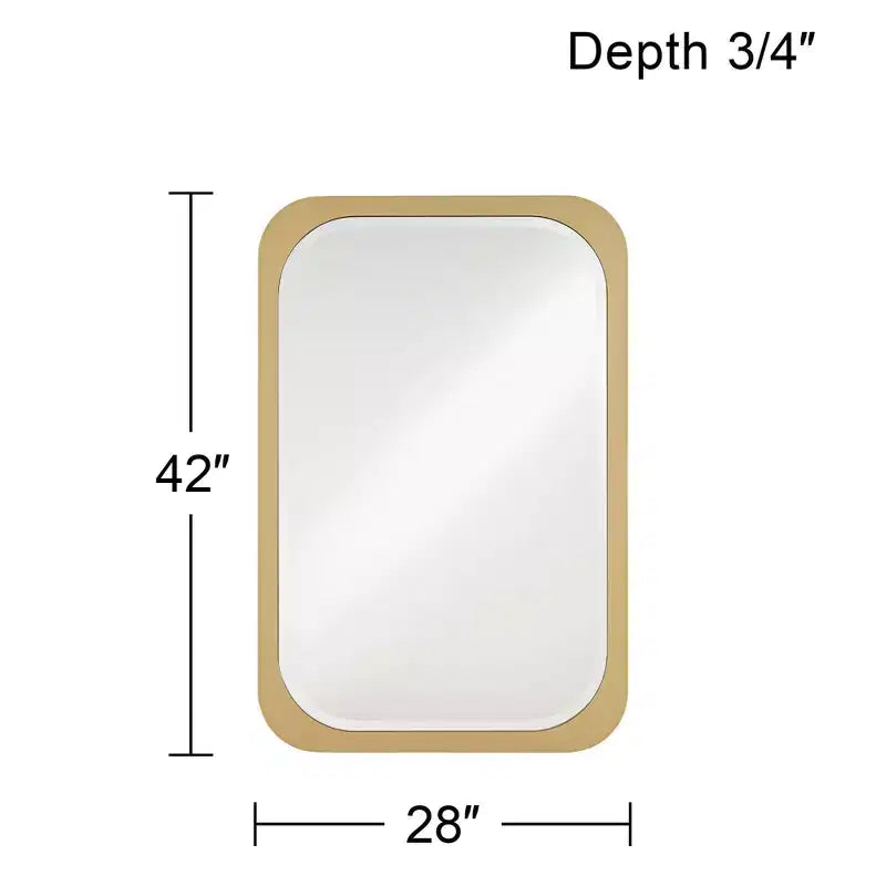 Noble Park Devonshire Specchio da Parete Rettangolare con Bordo Smussato, con Cornice Dorata, 71 cm di Larghezza, per Bagno, Camera da Letto, Soggiorno