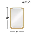 Noble Park Devonshire Specchio da Parete Rettangolare con Bordo Smussato, con Cornice Dorata, 71 cm di Larghezza, per Bagno, Camera da Letto, Soggiorno