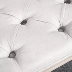 Panca da letto HOMCOM stile vintage francese, panca imbottita in lino con seduta spessa imbottita e gambe in legno, panca capitonné per camera da letto