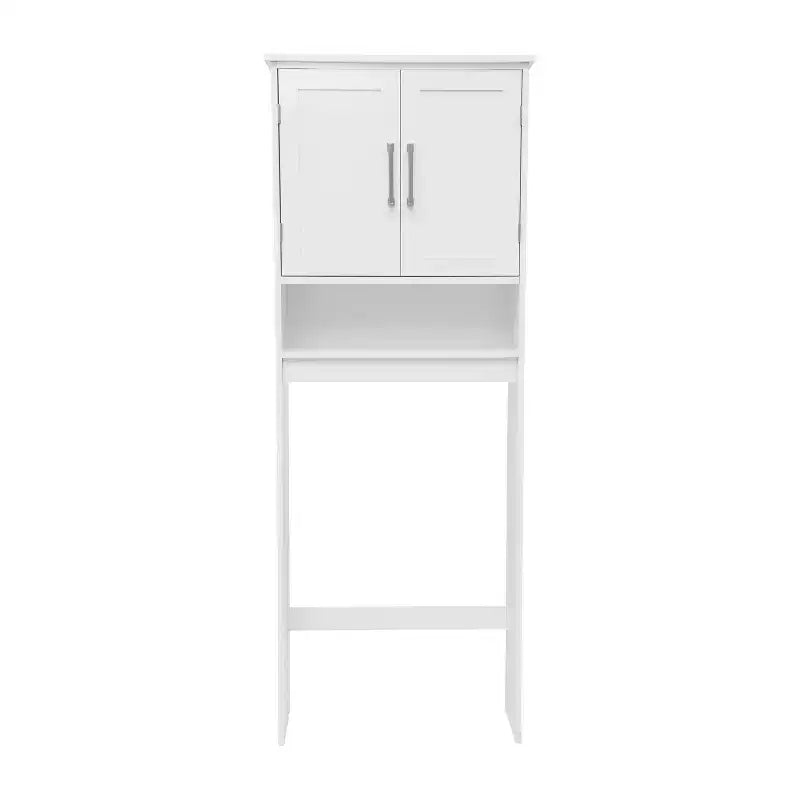 Mobile contenitore sopra WC Flash Furniture Vega con ante a chiusura magnetica, ripiano regolabile e ripiano inferiore aperto