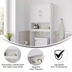 Mobile contenitore sopra WC Flash Furniture Vega con ante a chiusura magnetica, ripiano regolabile e ripiano inferiore aperto