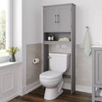 Mobile contenitore sopra WC Flash Furniture Vega con ante a chiusura magnetica, ripiano regolabile e ripiano inferiore aperto