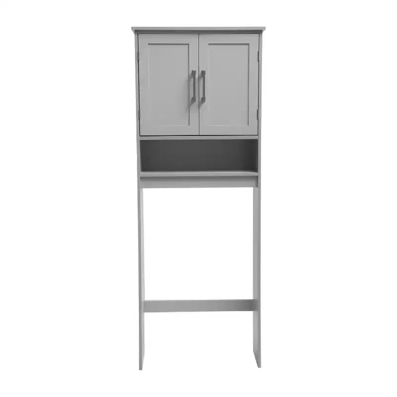 Mobile contenitore sopra WC Flash Furniture Vega con ante a chiusura magnetica, ripiano regolabile e ripiano inferiore aperto