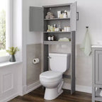 Mobile contenitore sopra WC Flash Furniture Vega con ante a chiusura magnetica, ripiano regolabile e ripiano inferiore aperto