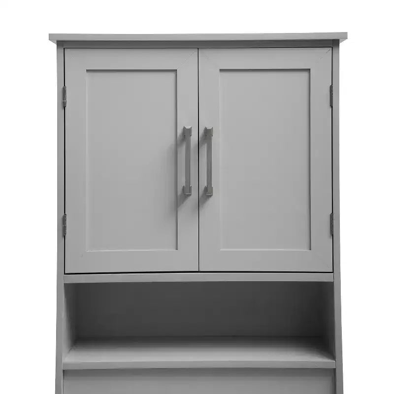 Mobile contenitore sopra WC Flash Furniture Vega con ante a chiusura magnetica, ripiano regolabile e ripiano inferiore aperto