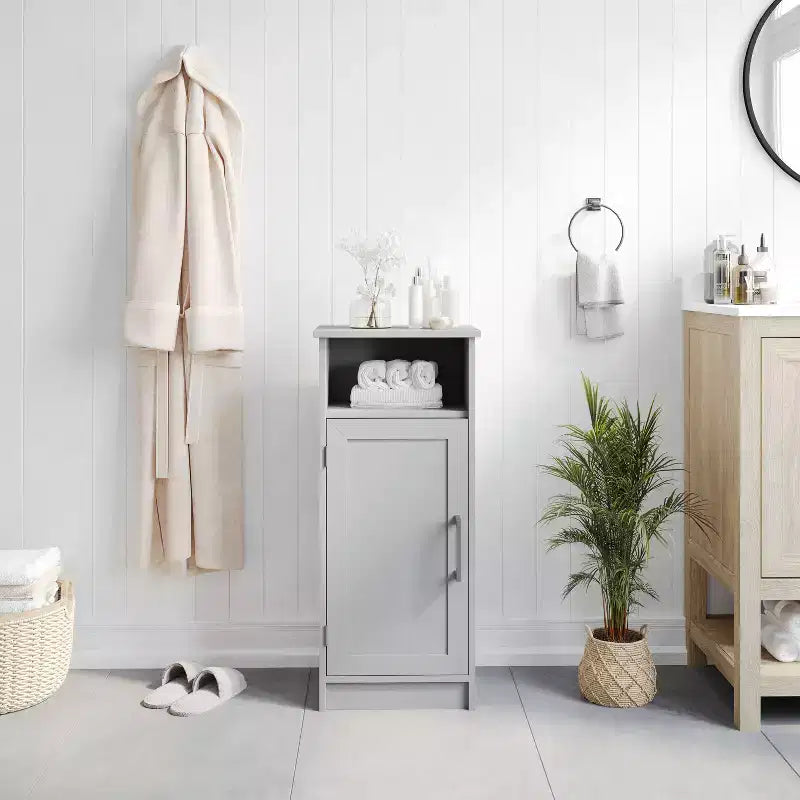 Flash Furniture Vega Mobiletto per bagno organizer con chiusura magnetica, ripiano interno regolabile e ripiano superiore aperto