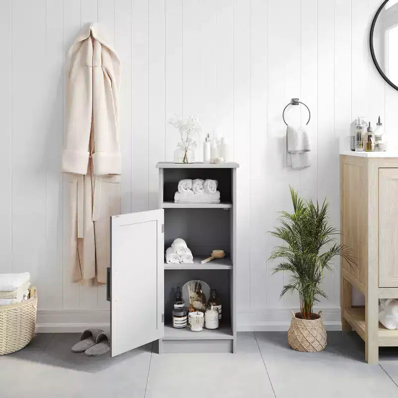 Flash Furniture Vega Mobiletto per bagno organizer con chiusura magnetica, ripiano interno regolabile e ripiano superiore aperto
