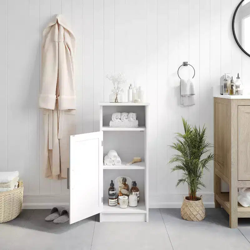 Flash Furniture Vega Mobiletto per bagno organizer con chiusura magnetica, ripiano interno regolabile e ripiano superiore aperto
