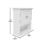 Pensile da bagno Merrick Lane con ripiano regolabile, ripiano inferiore aperto e ante con chiusura magnetica