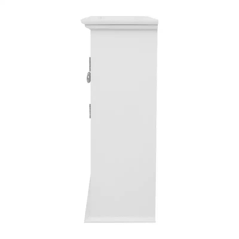 Pensile da bagno Merrick Lane con ripiano regolabile, ripiano inferiore aperto e ante con chiusura magnetica