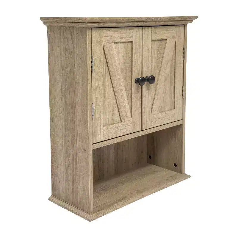 Merrick Lane Wall Mounted Bathroom Medicine Cabinet with Adjustable Cabinet Shelf, Lower Open Shelf, and Magnetic Closure Doors