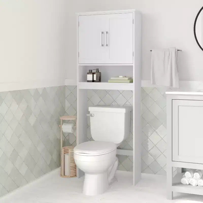 Merrick Lane Organizzatore da bagno sopra il WC con mensole e ante con chiusura magnetica