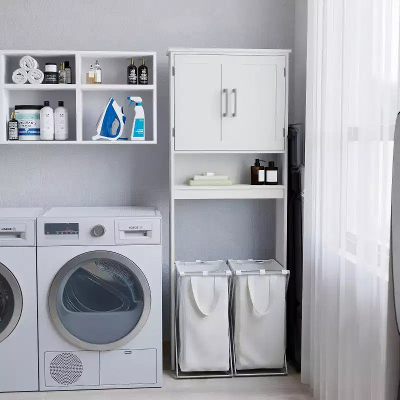 Merrick Lane Organizzatore da bagno sopra il WC con mensole e ante con chiusura magnetica
