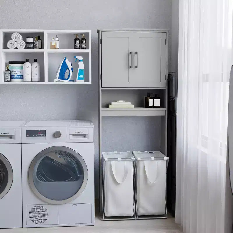Merrick Lane Organizzatore da bagno sopra il WC con mensole e ante con chiusura magnetica