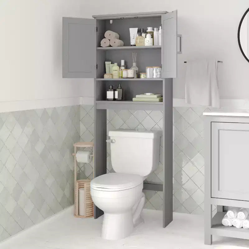 Merrick Lane Organizzatore da bagno sopra il WC con mensole e ante con chiusura magnetica