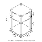 Furinno Scaffale a 3 Ripiani Multi-funzione di Facile Montaggio, Scaffali Aperti, Tavolino d'Appoggio per Divano, Comodino per Soggiorno e Camera da Letto