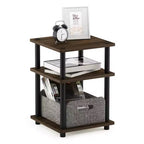 Furinno Scaffale a 3 Ripiani Multi-funzione di Facile Montaggio, Scaffali Aperti, Tavolino d'Appoggio per Divano, Comodino per Soggiorno e Camera da Letto