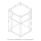 Furinno Scaffale a 3 Ripiani Multi-funzione di Facile Montaggio, Scaffali Aperti, Tavolino d'Appoggio per Divano, Comodino per Soggiorno e Camera da Letto