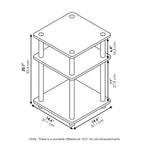 Furinno Scaffale a 3 Ripiani Multi-funzione di Facile Montaggio, Scaffali Aperti, Tavolino d'Appoggio per Divano, Comodino per Soggiorno e Camera da Letto