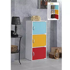Mobiletto multiuso Hodedah a 3 ante in legno composito resistente, per cucina, ufficio, camera dei bambini e altre soluzioni di organizzazione domestica