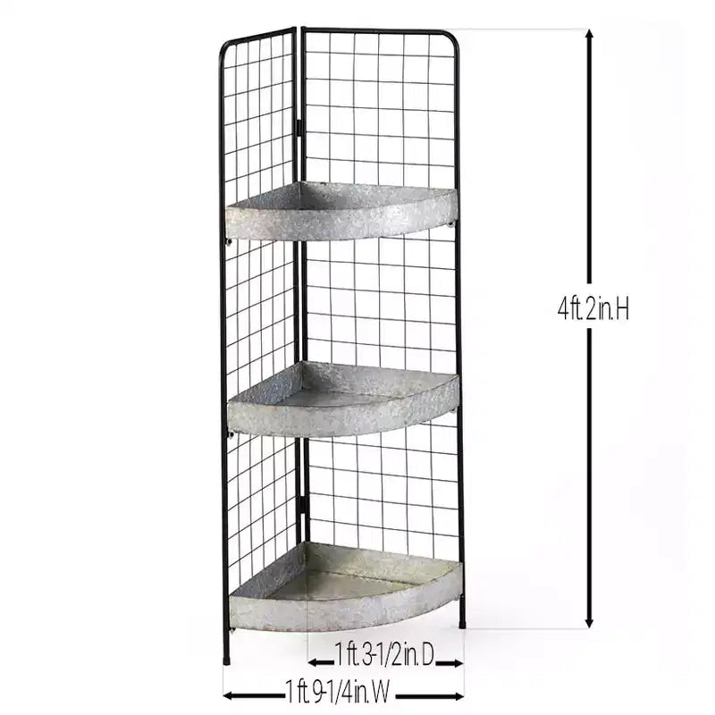 Scaffali angolari a 3 ripiani in metallo The Lakeside Collection