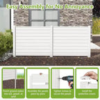 Costway 48L x 37.5H Recinzione per Condizionatore con 3 Picchetti a Terra Nero/Bianco