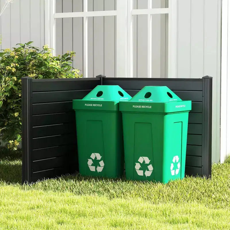 Costway 48L x 37.5H Recinzione per Condizionatore con 3 Picchetti a Terra Nero/Bianco