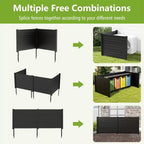 Costway 48L x 37.5H Recinzione per Condizionatore con 3 Picchetti a Terra Nero/Bianco