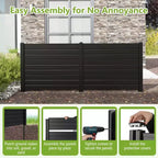 Costway 48L x 37.5H Recinzione per Condizionatore con 3 Picchetti a Terra Nero/Bianco