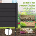 Costway 48L x 37.5H Recinzione per Condizionatore con 3 Picchetti a Terra Nero/Bianco
