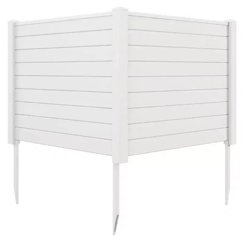 Costway 48L x 37.5H Recinzione per Condizionatore con 3 Picchetti a Terra Nero/Bianco