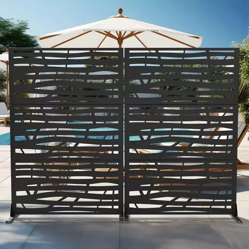 Dovelina Paravento Divisorio Decorativo per Esterni in Metallo Autoportante per Patio