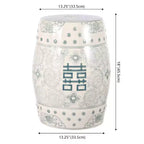 JONATHAN Y Double Happiness Sgabello da giardino/tavolino in ceramica Chinoiserie 18