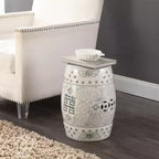 JONATHAN Y Double Happiness Sgabello da giardino/tavolino in ceramica Chinoiserie 18