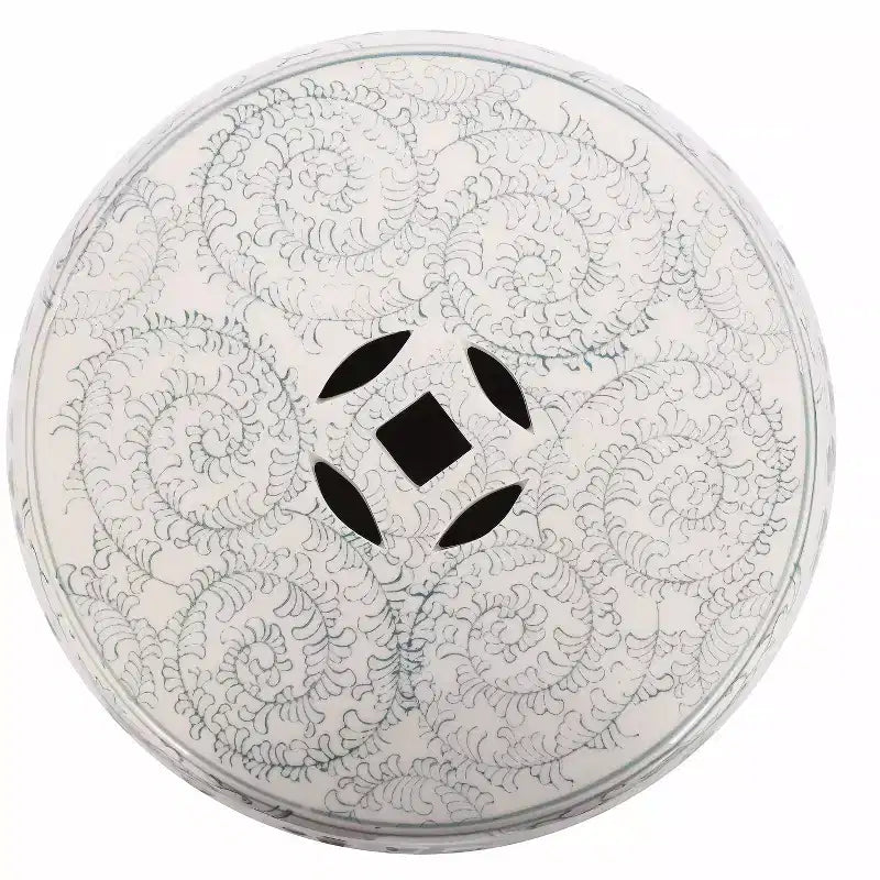 JONATHAN Y Double Happiness Sgabello da giardino/tavolino in ceramica Chinoiserie 18