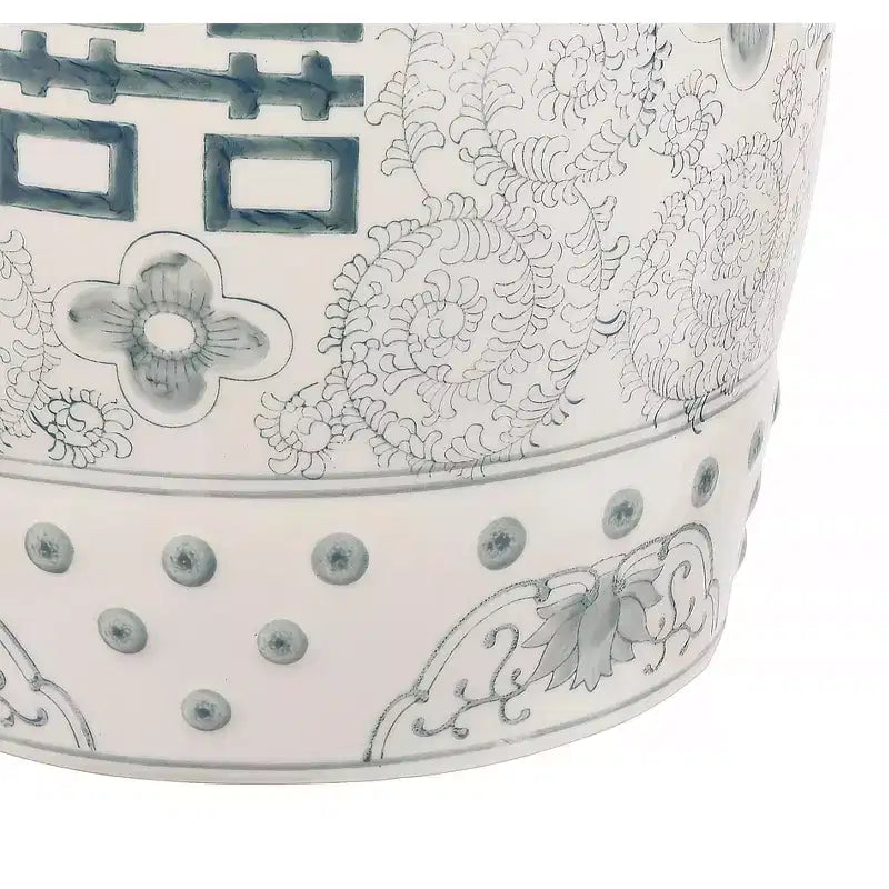 JONATHAN Y Double Happiness Sgabello da giardino/tavolino in ceramica Chinoiserie 18