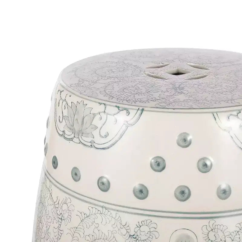 JONATHAN Y Double Happiness Sgabello da giardino/tavolino in ceramica Chinoiserie 18