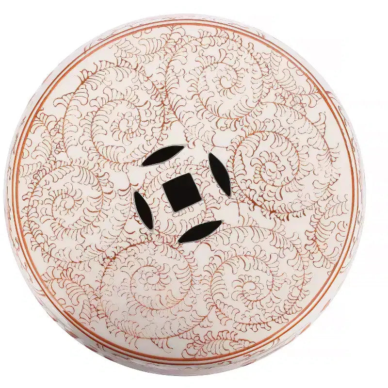 JONATHAN Y Double Happiness Sgabello da giardino/tavolino in ceramica Chinoiserie 18