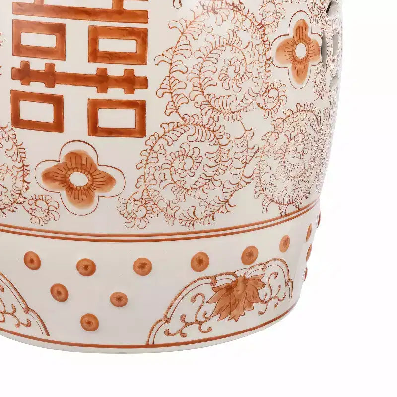 JONATHAN Y Double Happiness Sgabello da giardino/tavolino in ceramica Chinoiserie 18